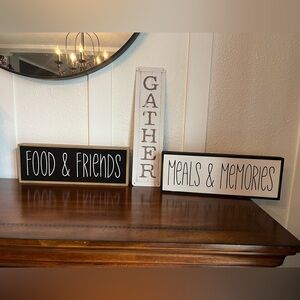 Farmhouse Gather Friends Meal Memories Signs 3 Pieces